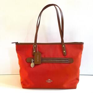 COACH Sawyer Tote Bag, Orange, Fall Shoulder Bag